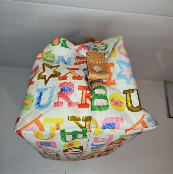 Dooney & Bourke Colorful Alphabet Scribble Canvas Tote Bag ,Multi Print Rr Vntg - Picture 10 of 14